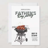 Uitnodiging voor Vaderdag Grillfeest, BBQ-feestje (Voorkant)