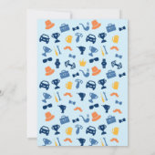 Uitnodiging voor Vaderdag lichte blauwe Icons Brun (Achterkant)