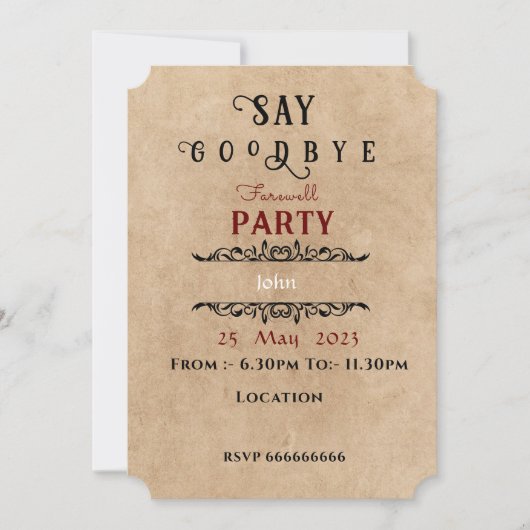 Uitnodiging voor vakantie (Voorkant)