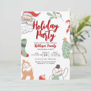 Uitnodiging voor vakantie, Kerstfeest, Kerstparty