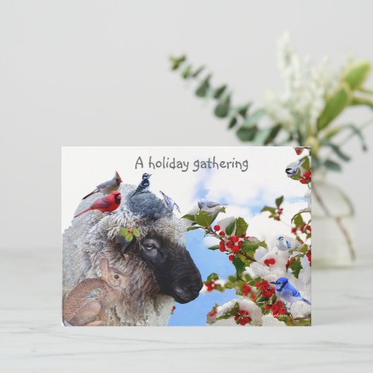 Uitnodiging voor vakantie/winter (Staand voorkant)