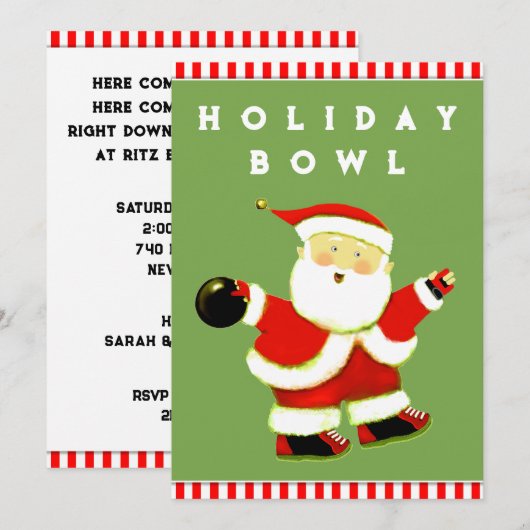 Uitnodiging voor vakantiebowlen (Voorkant / Achterkant)