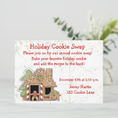 Uitnodiging voor vakantiekoekjesruil (Staand voorkant)