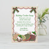 Uitnodiging voor vakantiekoekjesruil (Staand voorkant)
