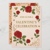 Uitnodiging voor valentijn’s Day Party | Romantisc (Voorkant / Achterkant)