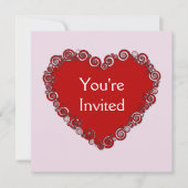Uitnodiging voor Valentijn van het hart (Voorkant)