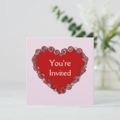 Uitnodiging voor Valentijn van het hart (Staand voorkant)