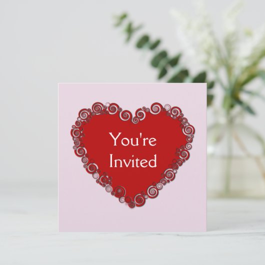 Uitnodiging voor Valentijn van het hart (Staand voorkant)
