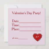 Uitnodiging voor Valentijn van het hart (Achterkant)