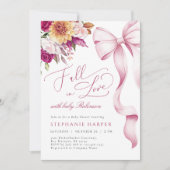 Uitnodiging voor Valentijns Baby Shower met Roze S (Voorkant)
