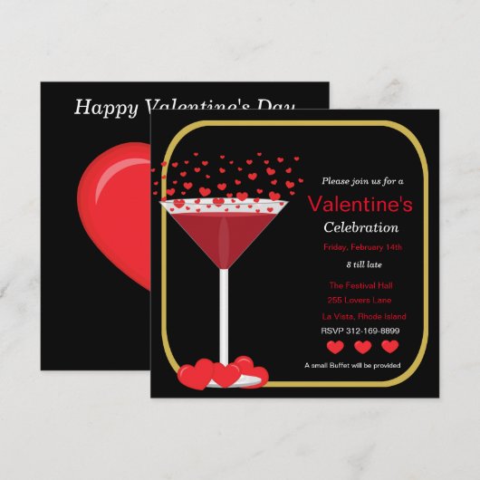 Uitnodiging voor Valentijnsdag (Voorkant / Achterkant)