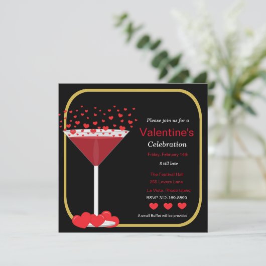 Uitnodiging voor Valentijnsdag (Staand voorkant)