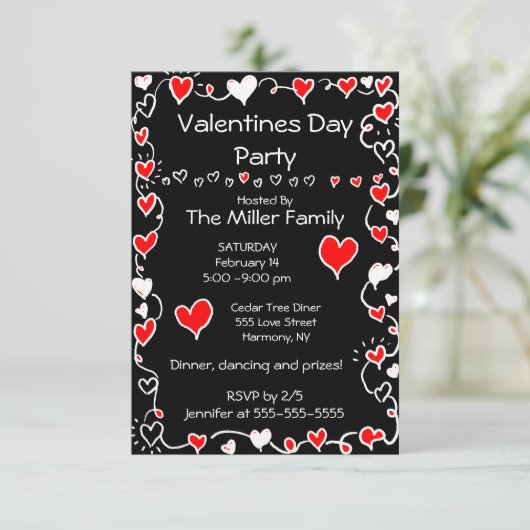 Uitnodiging voor Valentijnsdag (Staand voorkant)