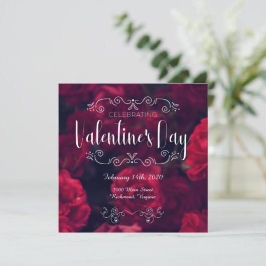 Uitnodiging voor Valentijnsdag (Staand voorkant)