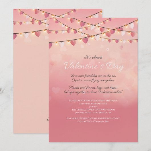 Uitnodiging voor Valentijnsdag (Voorkant / Achterkant)
