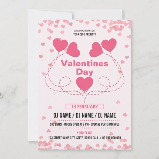 Uitnodiging voor Valentijnsdag (Voorkant)