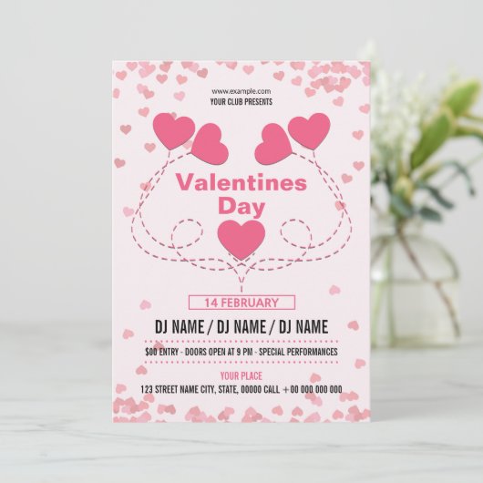 Uitnodiging voor Valentijnsdag (Staand voorkant)