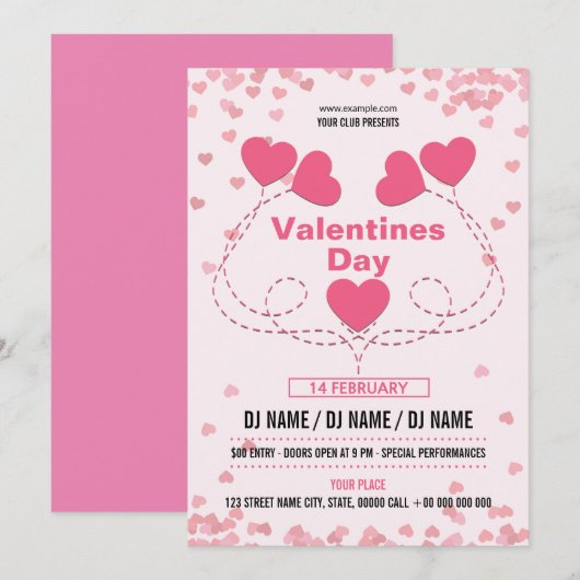 Uitnodiging voor Valentijnsdag (Voorkant / Achterkant)