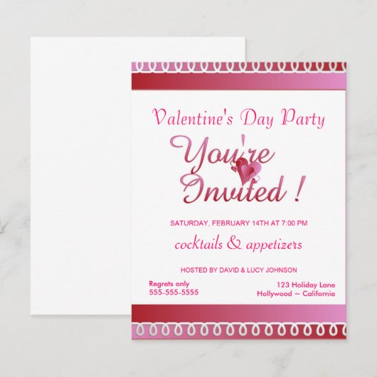 Uitnodiging voor Valentijnsdag (Voorkant / Achterkant)