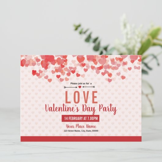 Uitnodiging voor Valentijnsdag (Staand voorkant)