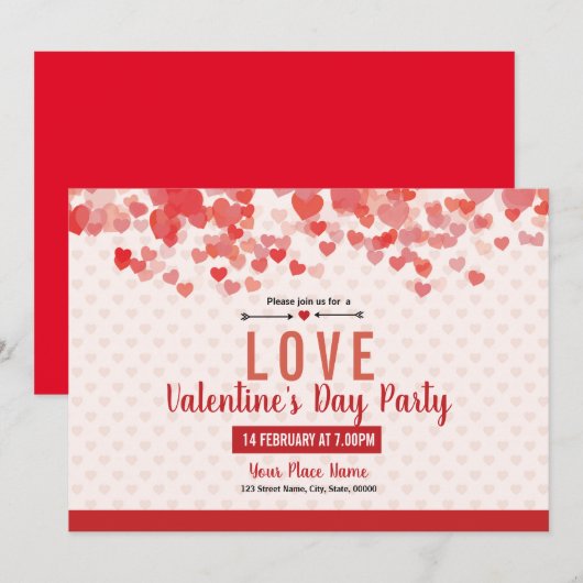 Uitnodiging voor Valentijnsdag (Voorkant / Achterkant)