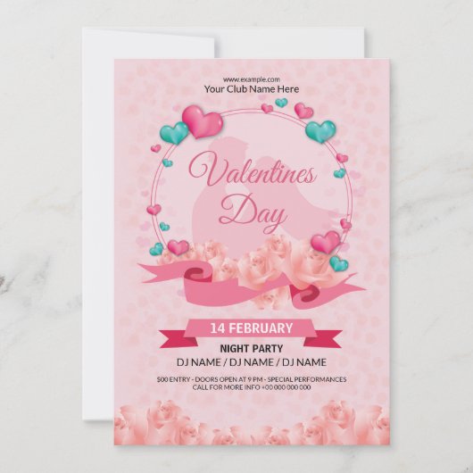 Uitnodiging voor Valentijnsdag (Voorkant)