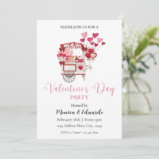 Uitnodiging voor Valentijnsdag (Staand voorkant)