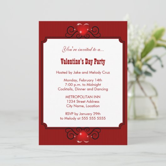 Uitnodiging voor Valentijnsdag (Staand voorkant)