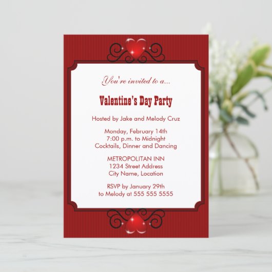 Uitnodiging voor Valentijnsdag (Staand voorkant)