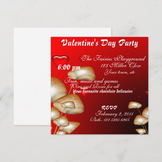 Uitnodiging voor Valentijnsdag (Voorkant / Achterkant)