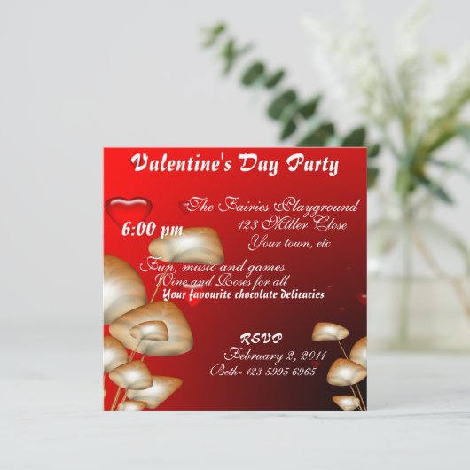 Uitnodiging voor Valentijnsdag (Staand voorkant)