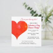 Uitnodiging voor Valentijnsdag Dansfeest met Rode (Staand voorkant)