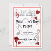 Uitnodiging voor Valentijnsdag Music Party (Voorkant)