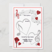 Uitnodiging voor Valentijnsdag Music Party (Achterkant)