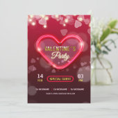 Uitnodiging voor Valentijnsdag Roze Lichten (Staand voorkant)