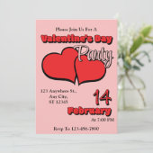 Uitnodiging voor Valentijnsdinerfeest (Staand voorkant)