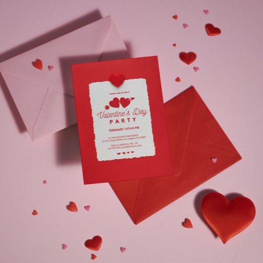 Uitnodiging voor Valentijnsfeest met Rode Hart