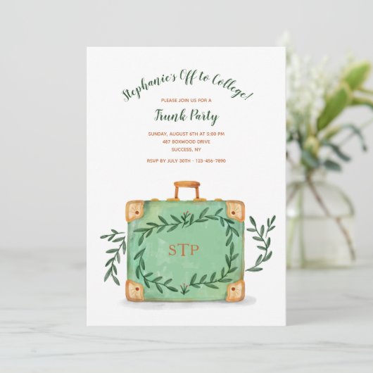 Uitnodiging voor valse trunkparty (Staand voorkant)