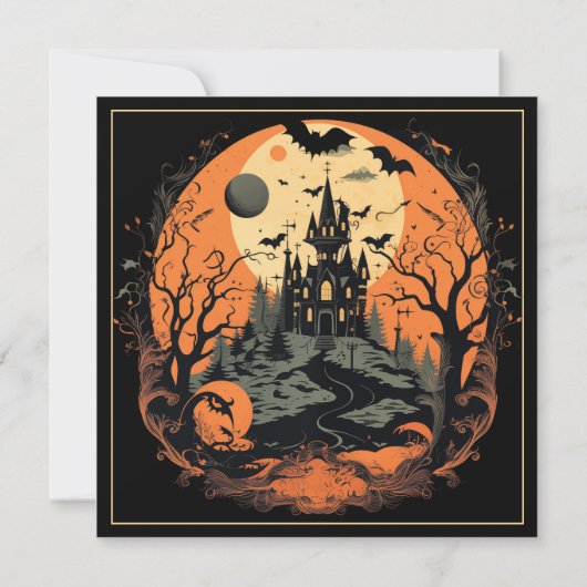 Uitnodiging voor Vampire Manor Halloween Party (Achterkant)