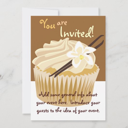 Uitnodiging voor vanillecupcake (Voorkant)
