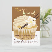 Uitnodiging voor vanillecupcake (Staand voorkant)