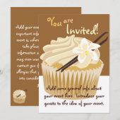 Uitnodiging voor vanillecupcake (Voorkant / Achterkant)