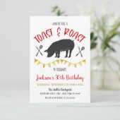 Uitnodiging voor varkens toast- en roastfeest (Staand voorkant)