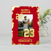 Uitnodiging voor Varsity Sports Graduation Party (Staand Voorkant)