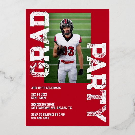 Uitnodiging voor Varsity Sports Graduation Party (Achterkant)