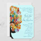 Uitnodiging voor veelkleurige bloemige liefdesbome (Voorkant)