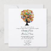 Uitnodiging voor veelkleurige bloemige liefdesbome (Voorkant)