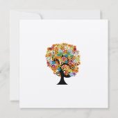 Uitnodiging voor veelkleurige bloemige liefdesbome (Achterkant)