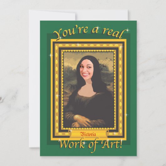 Uitnodiging voor verfpartij met foto en sierlijke  (Voorkant)