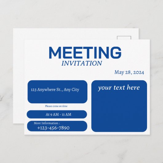 uitnodiging voor vergadering (Voorkant / Achterkant)